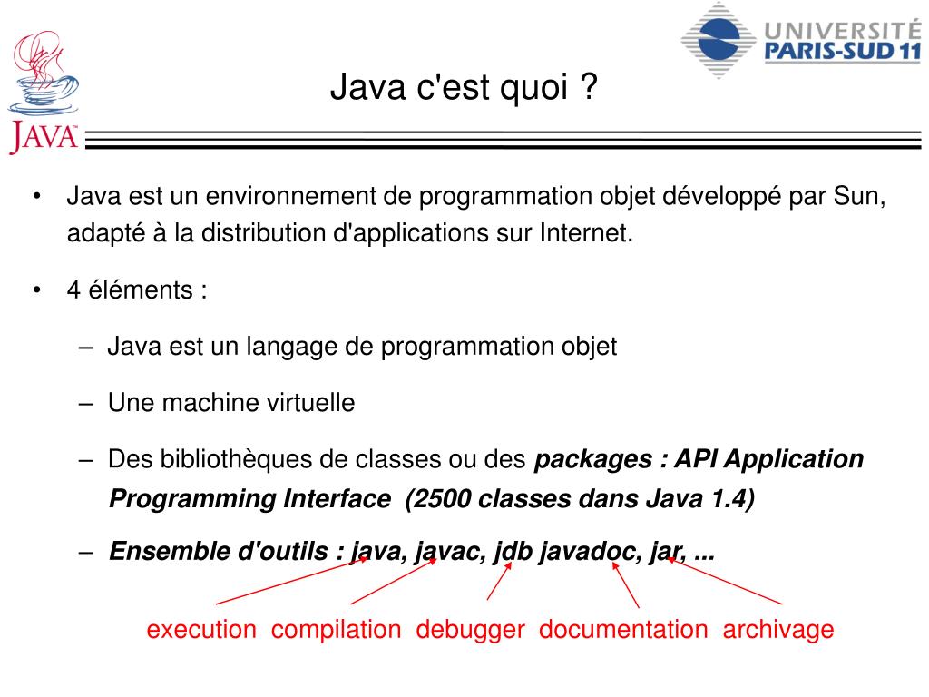 PPT Programmation Objet en JAVA Remise à niveau 1ère partie