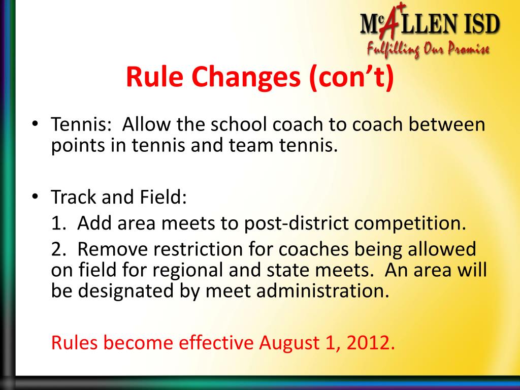 PPT McAllen ISD High School Coaches UIL ORIENTATION PowerPoint