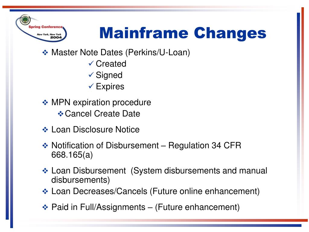 PPT Implementation of the Federal Perkins Loan Program Master
