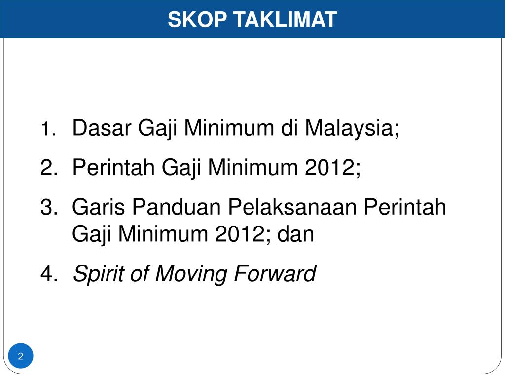 Perintah Gaji Minimum 2012