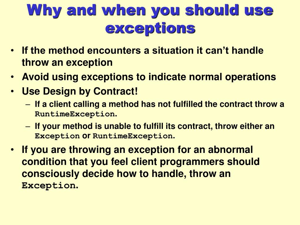 PPT Exceptions PowerPoint Presentation, free download ID3360820