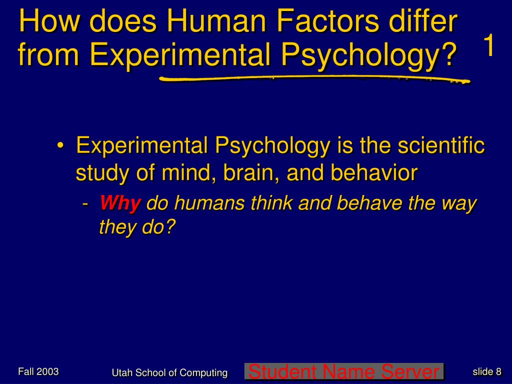PPT The “Human” Side of HCI Human Factors Psychology and Assistive