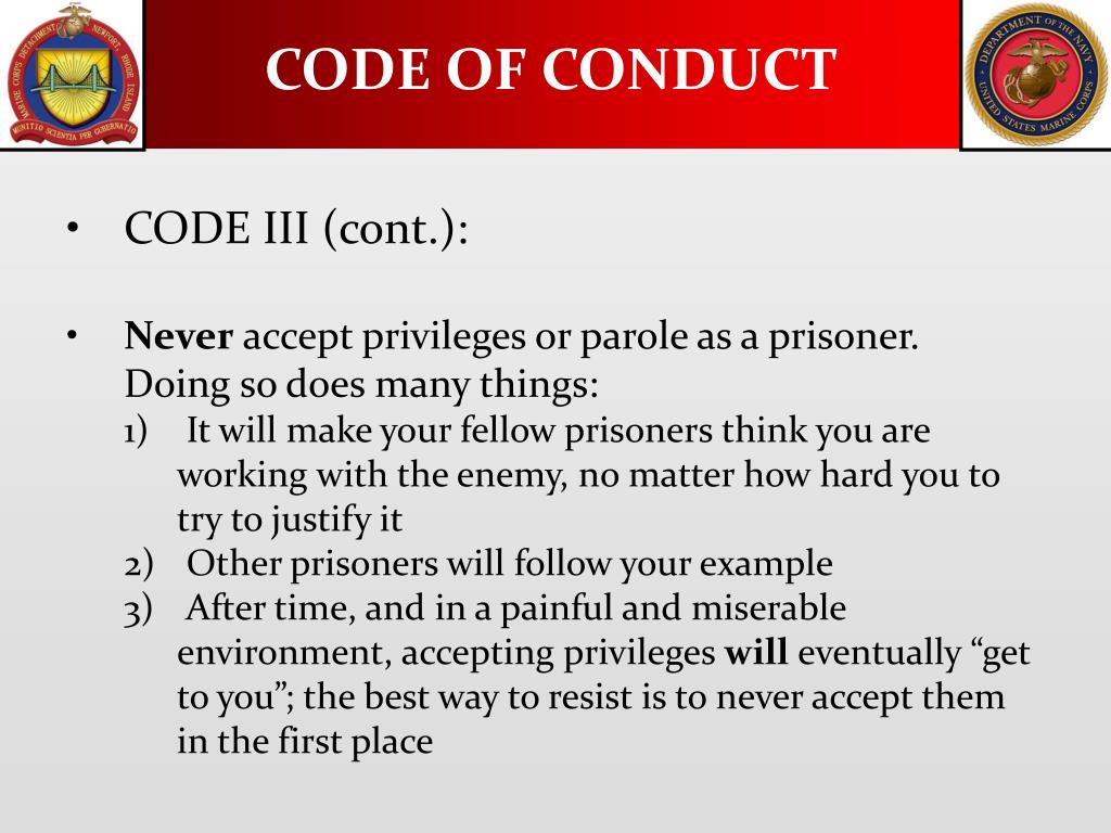 PPT CODE OF CONDUCT PowerPoint Presentation, free download ID3363374
