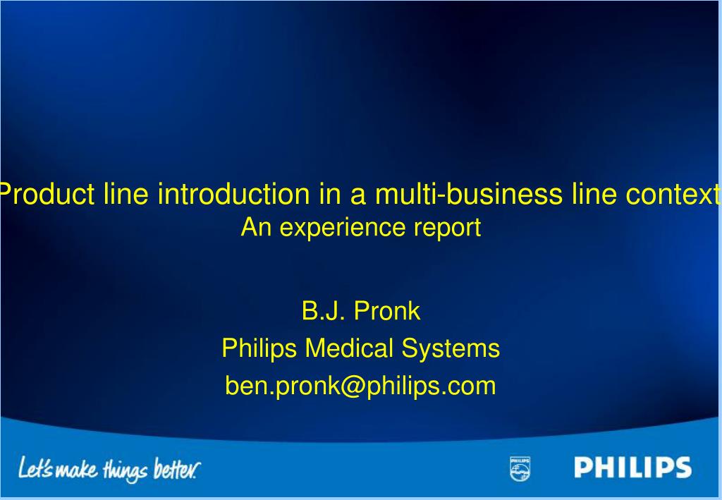 PPT Product line introduction in a multibusiness line context. An