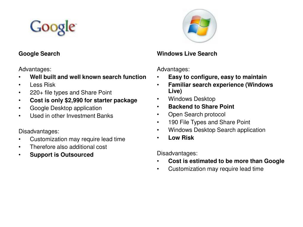 PPT Search Options PowerPoint Presentation, free download