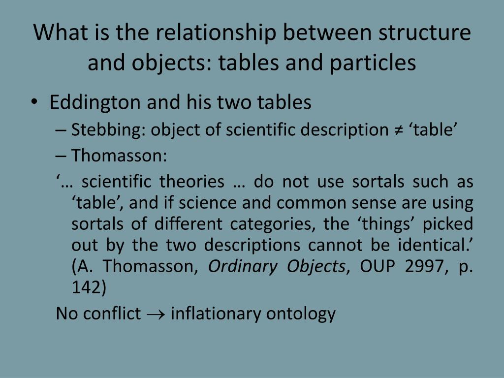 PPT The Dependence of Objects on Structure Tailoring our Metaphysics