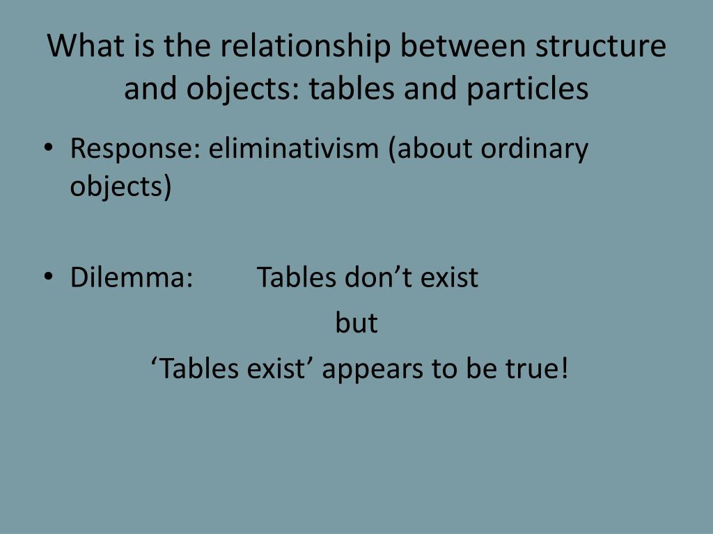 PPT The Dependence of Objects on Structure Tailoring our Metaphysics