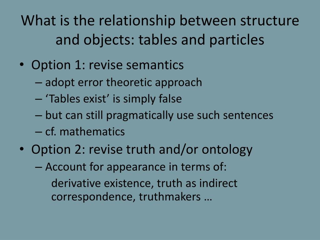 PPT The Dependence of Objects on Structure Tailoring our Metaphysics
