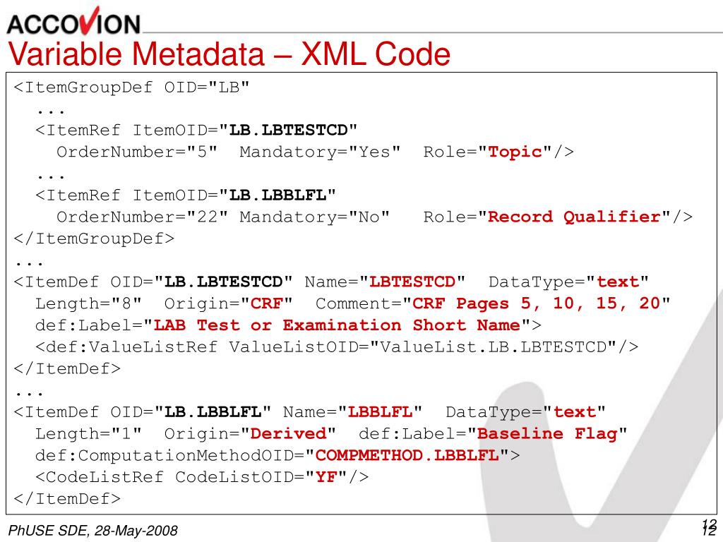 PPT A SAS based Solution for define.xml Monika Kawohl Statistical