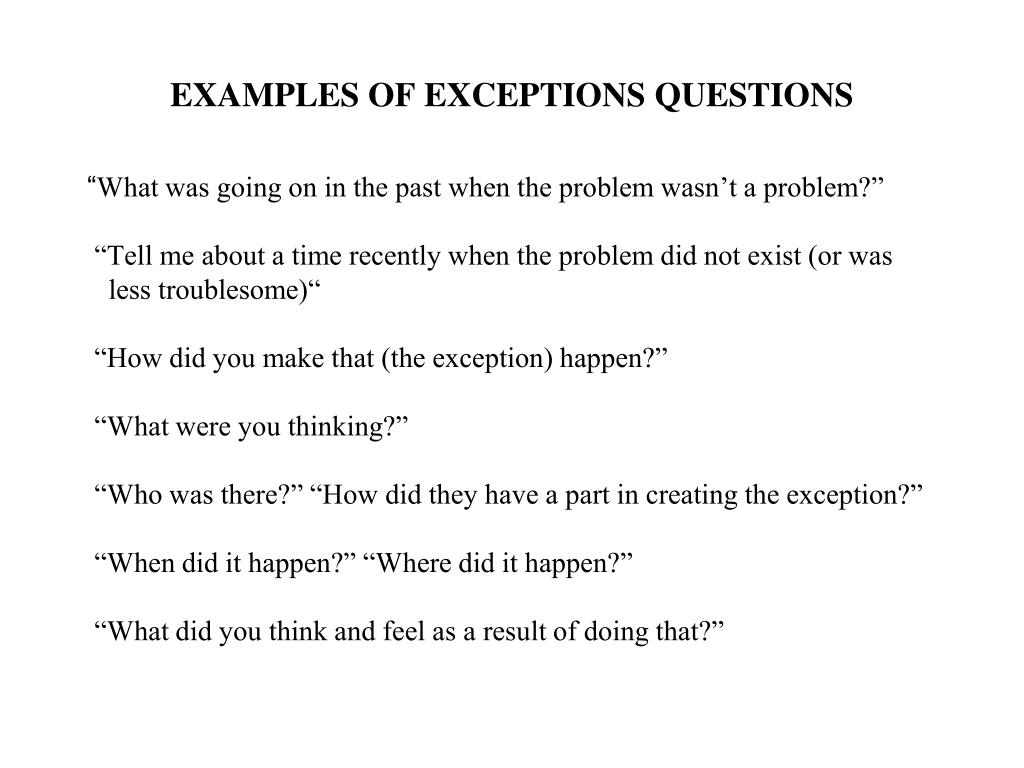 Exceptions Definition