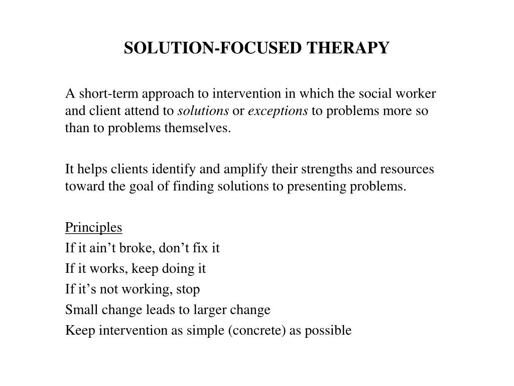 PPT Solution Focused Therapy PowerPoint Presentation, free download