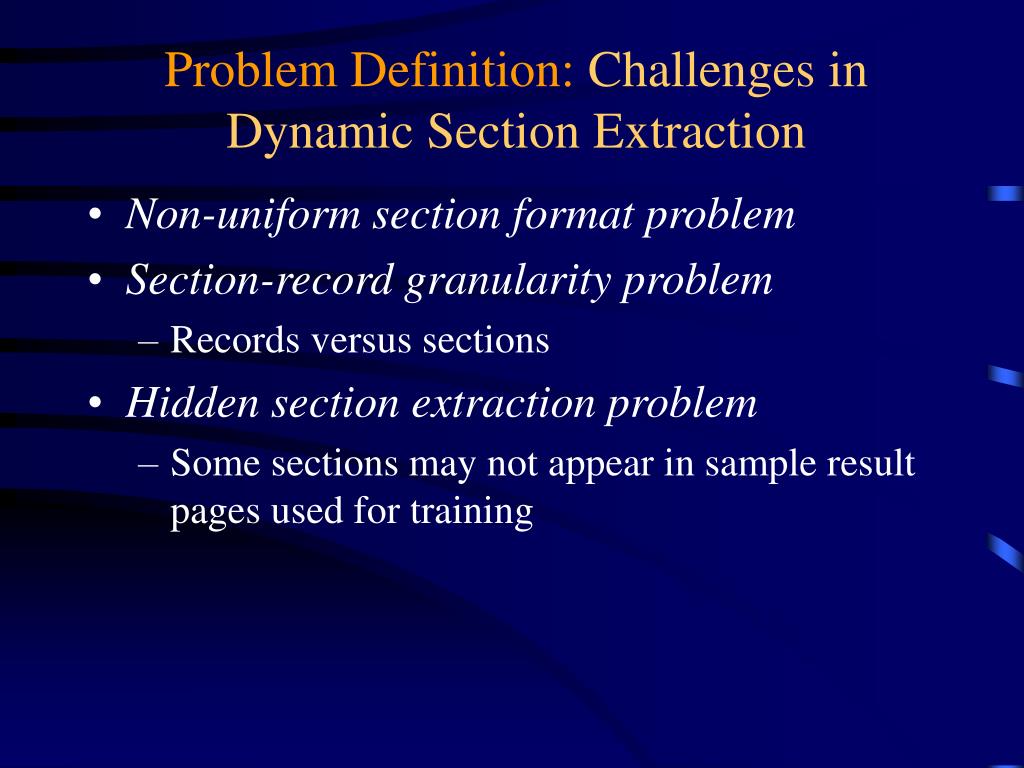 PPT Automatic Extraction of Dynamic Record Sections from Search