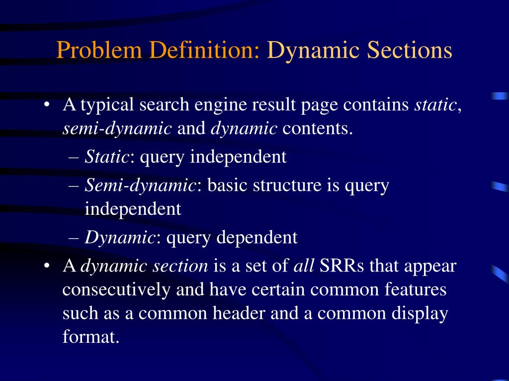 PPT Automatic Extraction of Dynamic Record Sections from Search