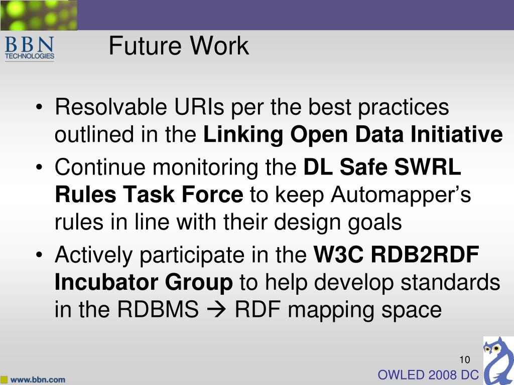 PPT Use of OWL and SWRL for Semantic Relational Database Translation