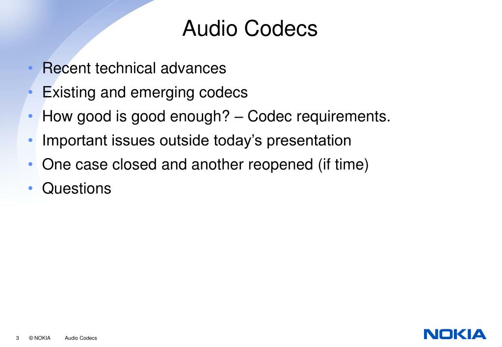 PPT Audio Codecs PowerPoint Presentation, free download ID3377292