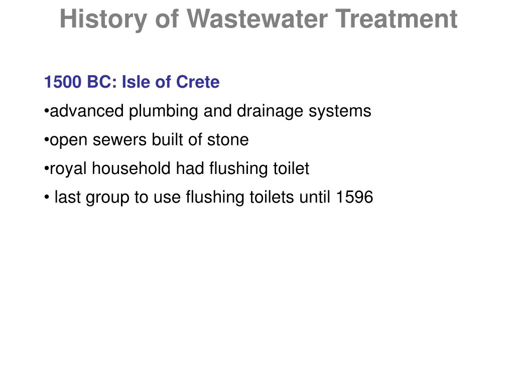 PPT History of and Current Trends in Wastewater Treatment With input