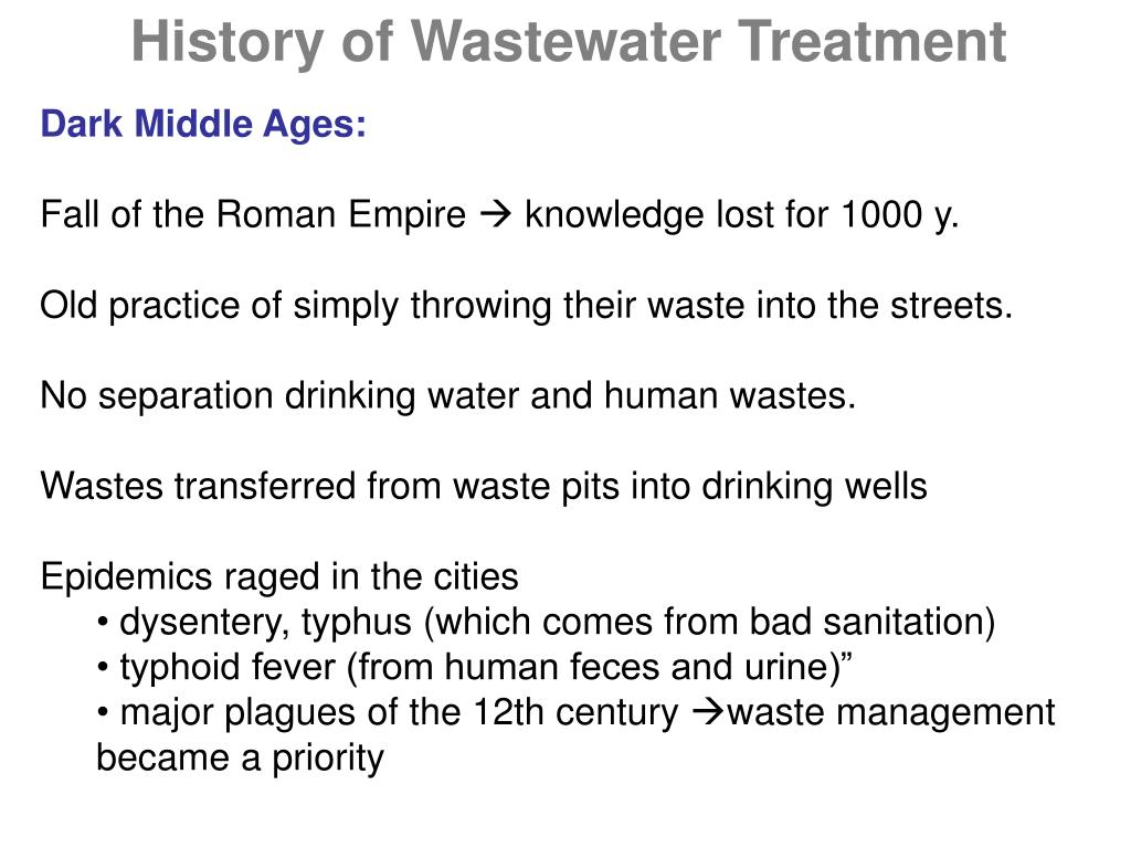 PPT History of and Current Trends in Wastewater Treatment With input
