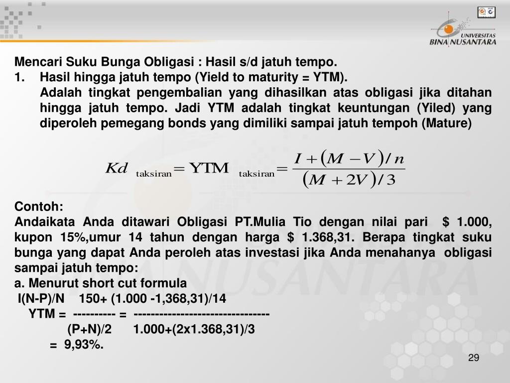31++ Contoh Soal Yield To Maturity Obligasi Kumpulan