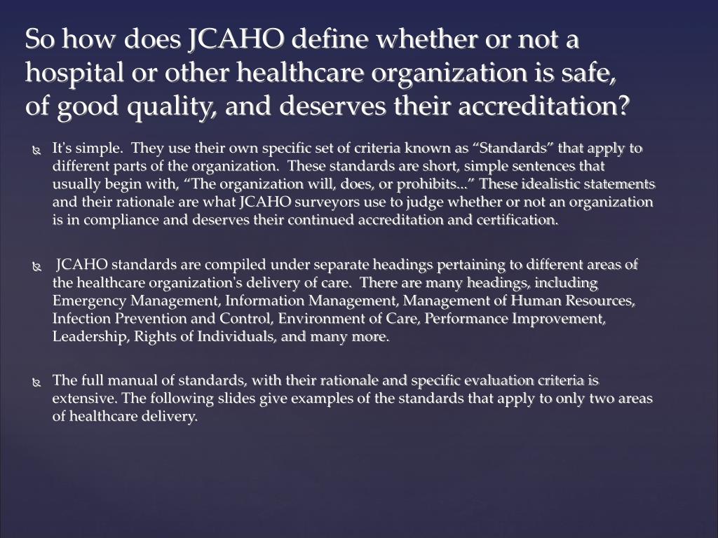 PPT JCAHO Nursing Practice Standards PowerPoint Presentation, free