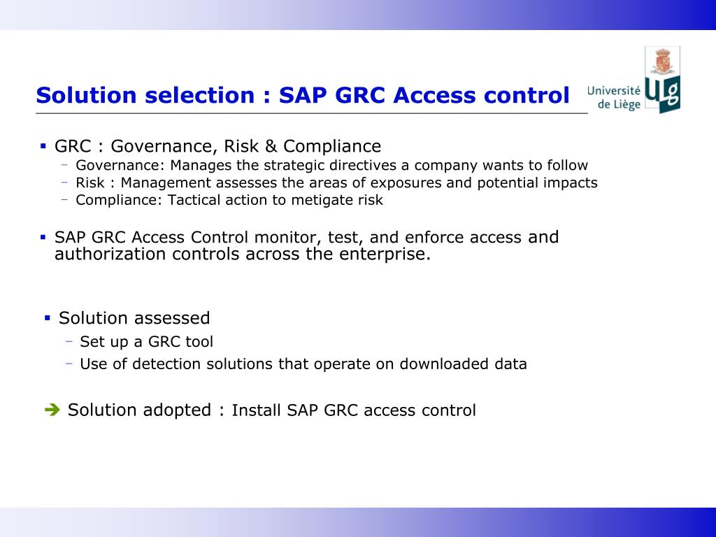 PPT SAP GRC access control ULg PowerPoint Presentation, free