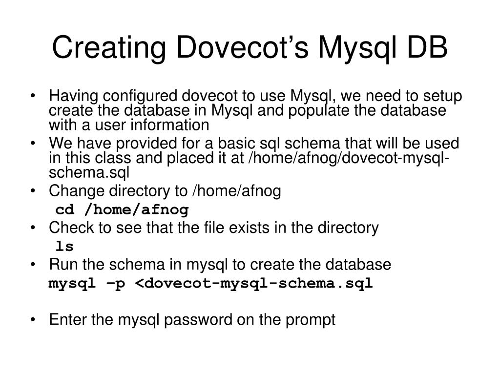 PPT Scaling Dovecot using Mysql and Virtual Users PowerPoint