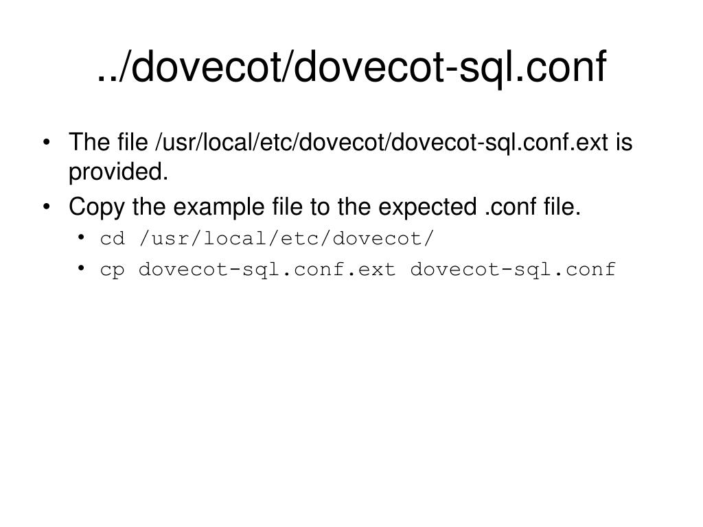 PPT Scaling Dovecot using Mysql and Virtual Users PowerPoint