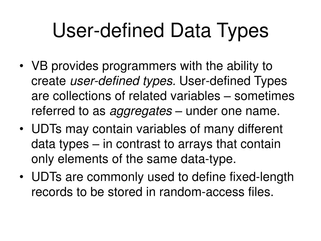 PPT Userdefined Data Types PowerPoint Presentation, free download
