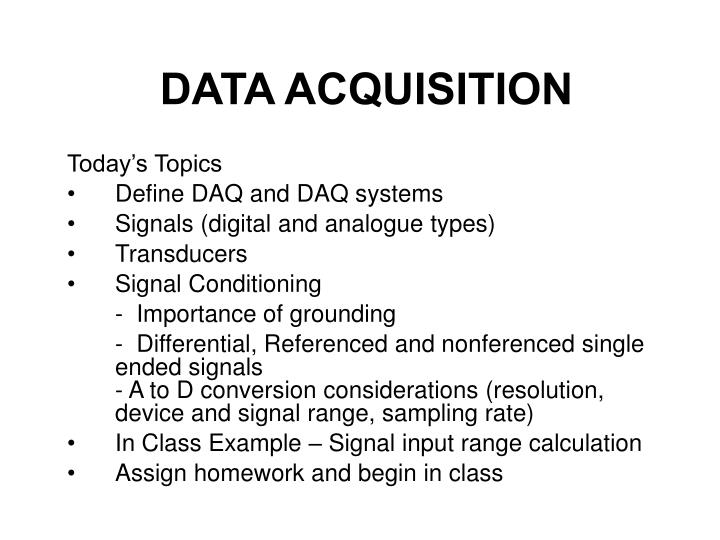 PPT DATA ACQUISITION PowerPoint Presentation, free download ID3390120