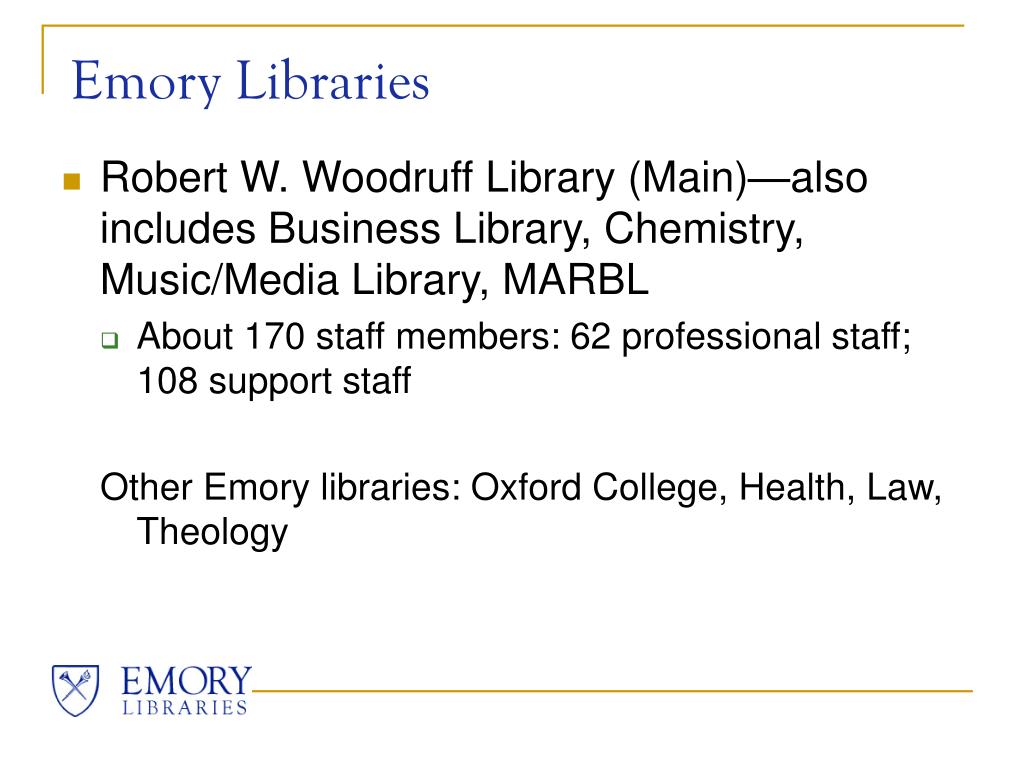 PPT The Library Assessment Journey at Emory PowerPoint Presentation