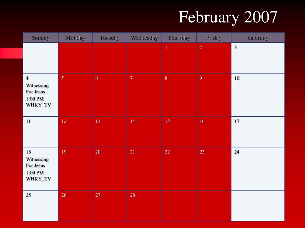 PPT 2007 Monthly Calendar PowerPoint Presentation, free download ID