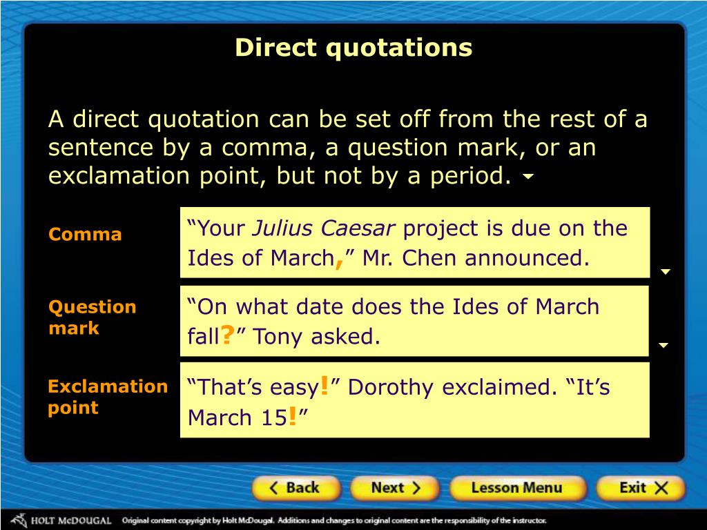 PPT Why are quotation marks important? Direct quotations PowerPoint