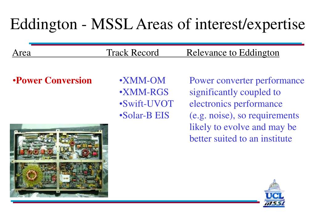 PPT Eddington MSSL Areas of interest/expertise PowerPoint