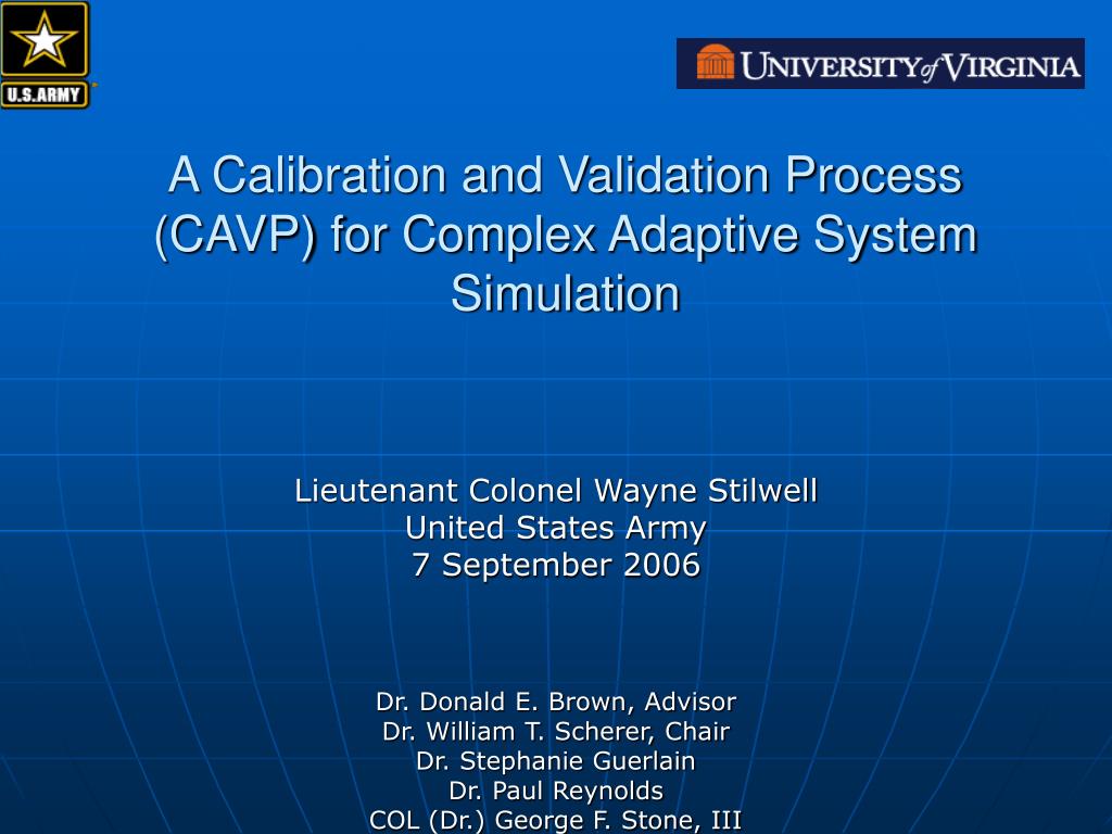 PPT A Calibration and Validation Process (CAVP) for Complex Adaptive