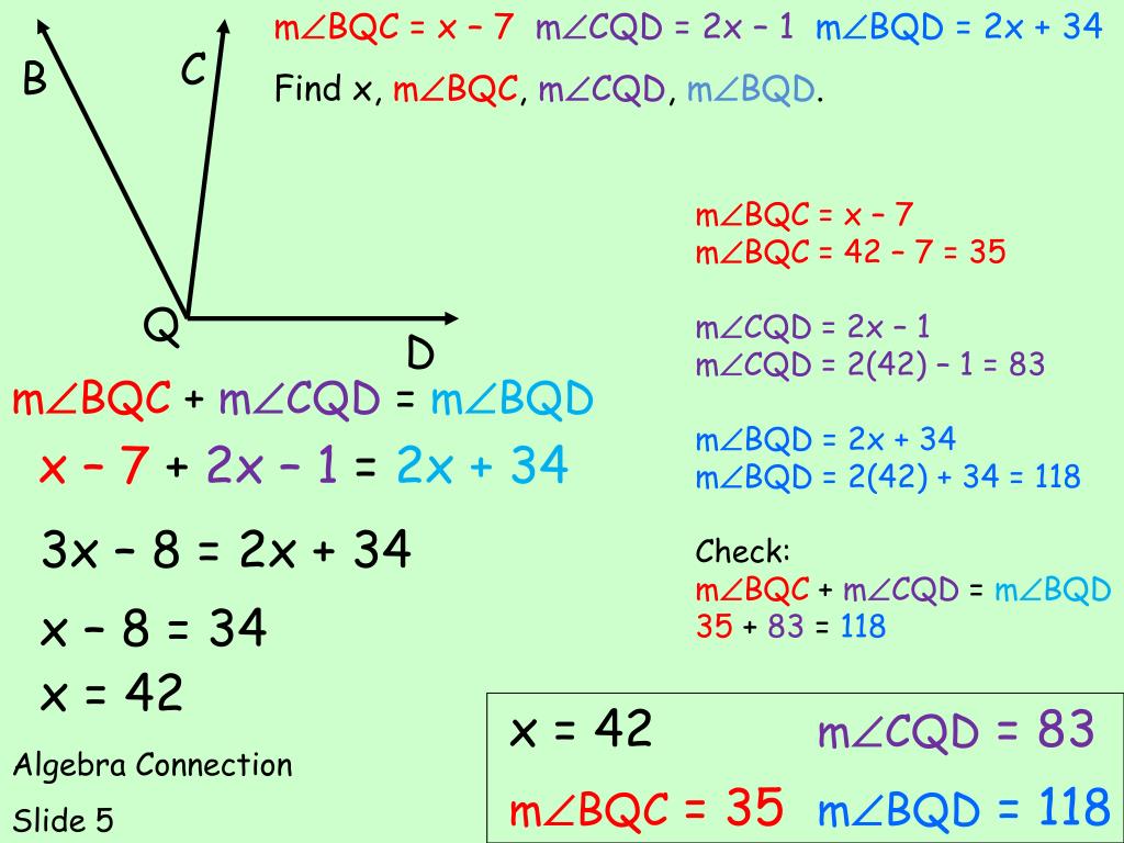 PPT Sec 3.3 Angle Addition Postulate & Angle Bisector PowerPoint