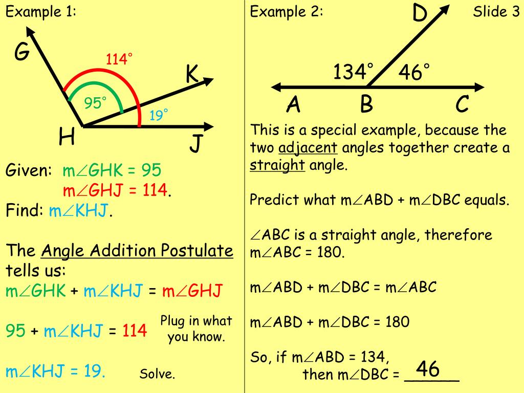 PPT Sec 3.3 Angle Addition Postulate & Angle Bisector PowerPoint