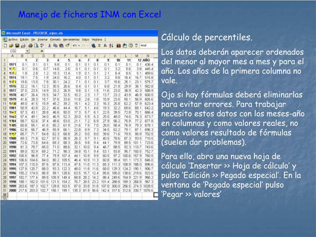 PPT Manejo de ficheros INM con Excel PowerPoint Presentation, free