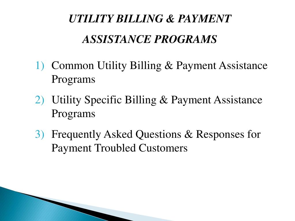 PPT UTILITY BILLING & PAYMENT ASSISTANCE PROGRAMS LIFE Regional