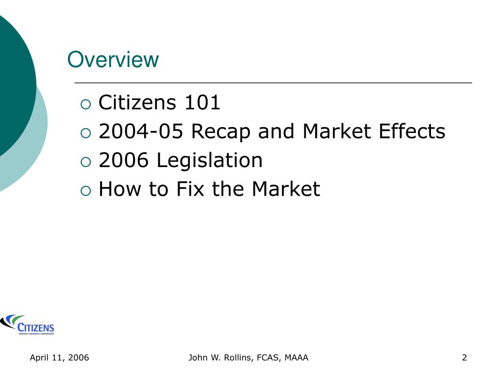 PPT A Capital Crisis The 2006 Florida Property Insurance Market PowerPoint Presentation ID