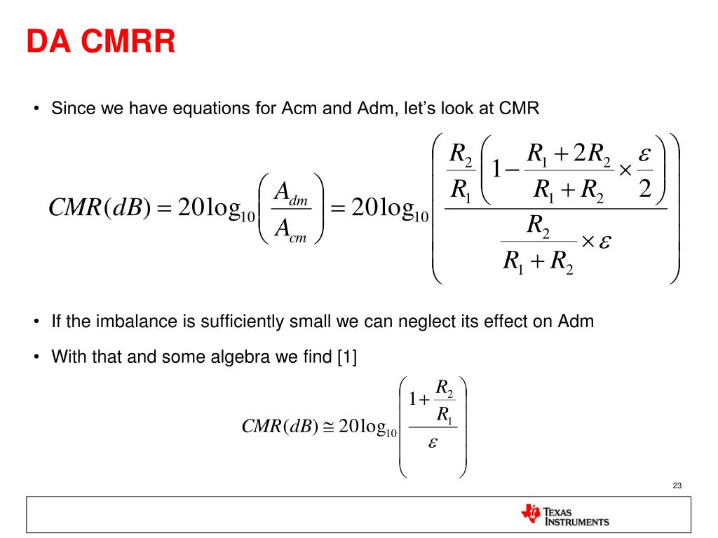 PPT Fully Understanding CMRR in DAs, IAs, and OAs PowerPoint