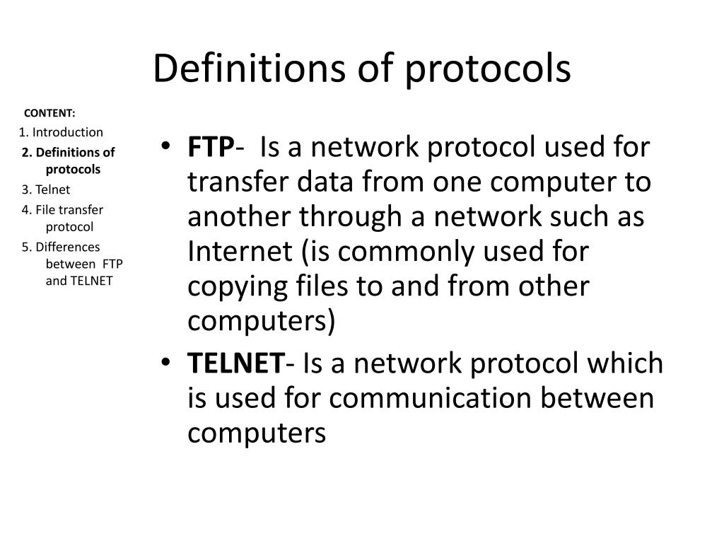 PPT BASIC PROTOCOLS ftp, PowerPoint Presentation