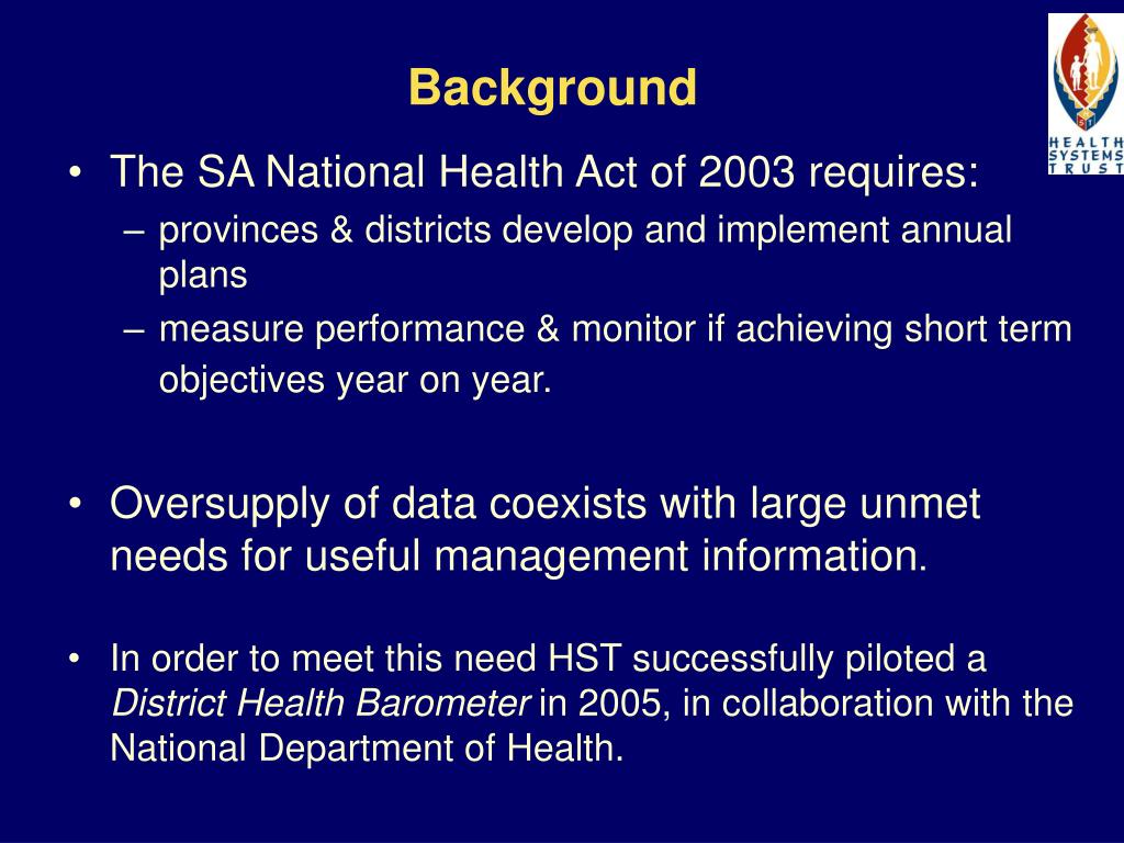 PPT South Africa’s District Health Barometer PowerPoint Presentation