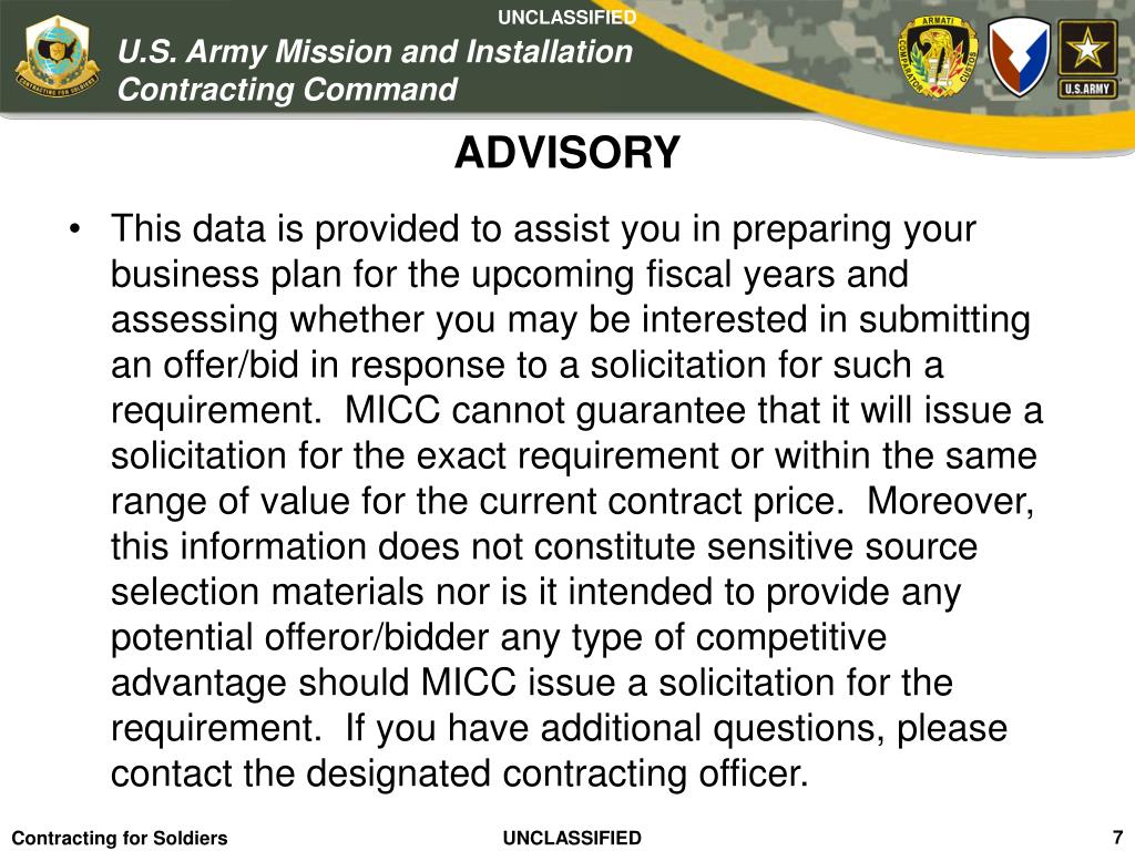 PPT MICC FortBelvoir Acquisition Forecast Open House Supporting