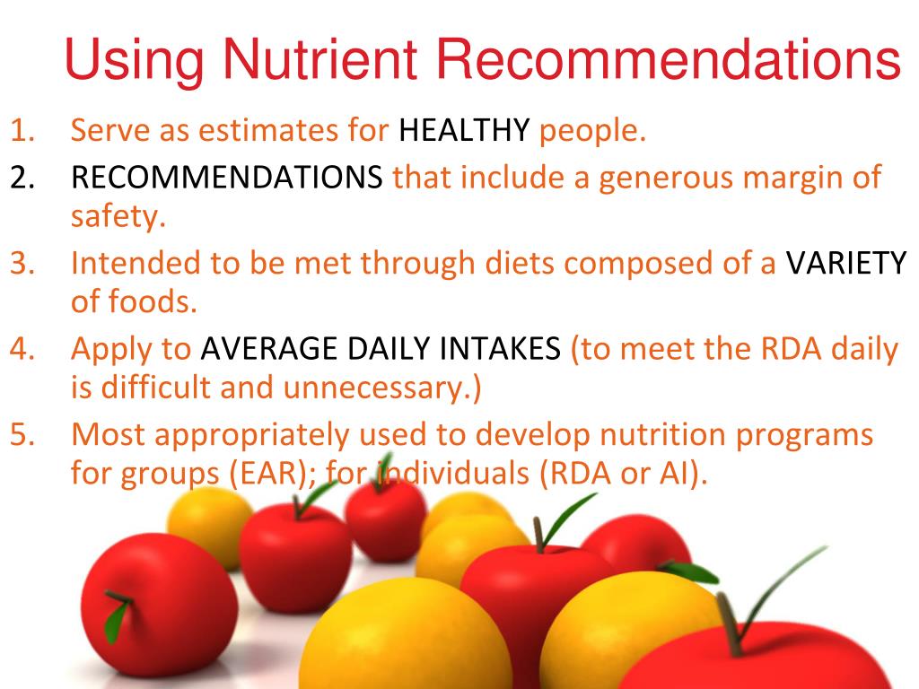 PPT Standards for Nutrient Intake PowerPoint Presentation, free