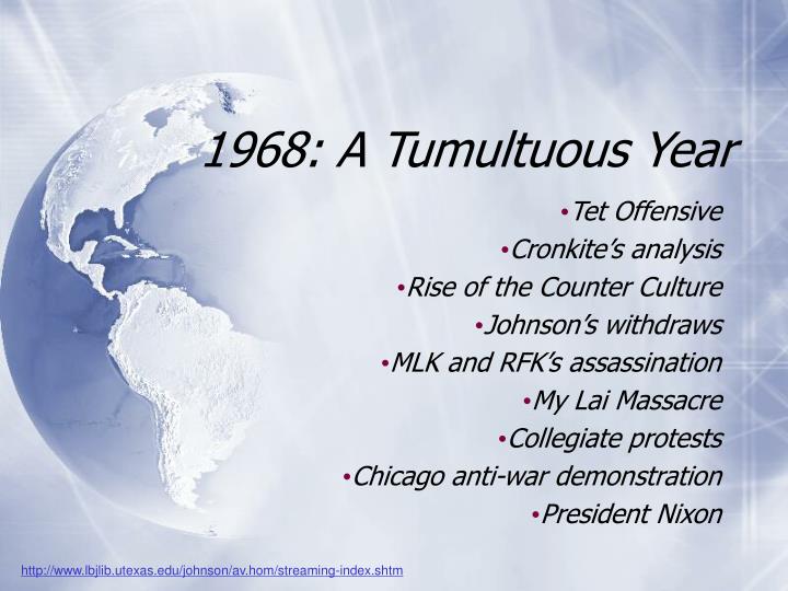 PPT 1968 A Tumultuous Year PowerPoint Presentation, free download