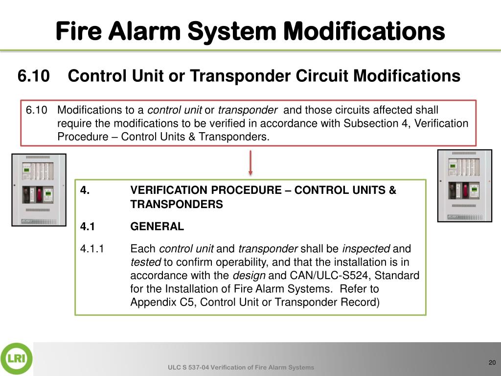 PPT ULC S 53704 VERIFICATION OF FIRE ALARM SYSTEMS PART 6 SYSTEM