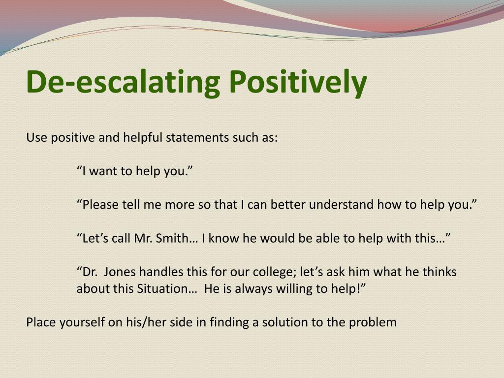 PPT Using Verbal DeEscalation in the Workplace PowerPoint
