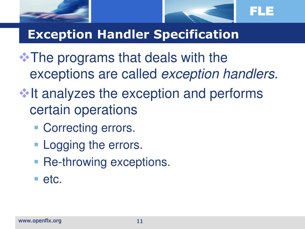 PPT Exception Handling Mechanism in FLE PowerPoint Presentation, free download ID3430032