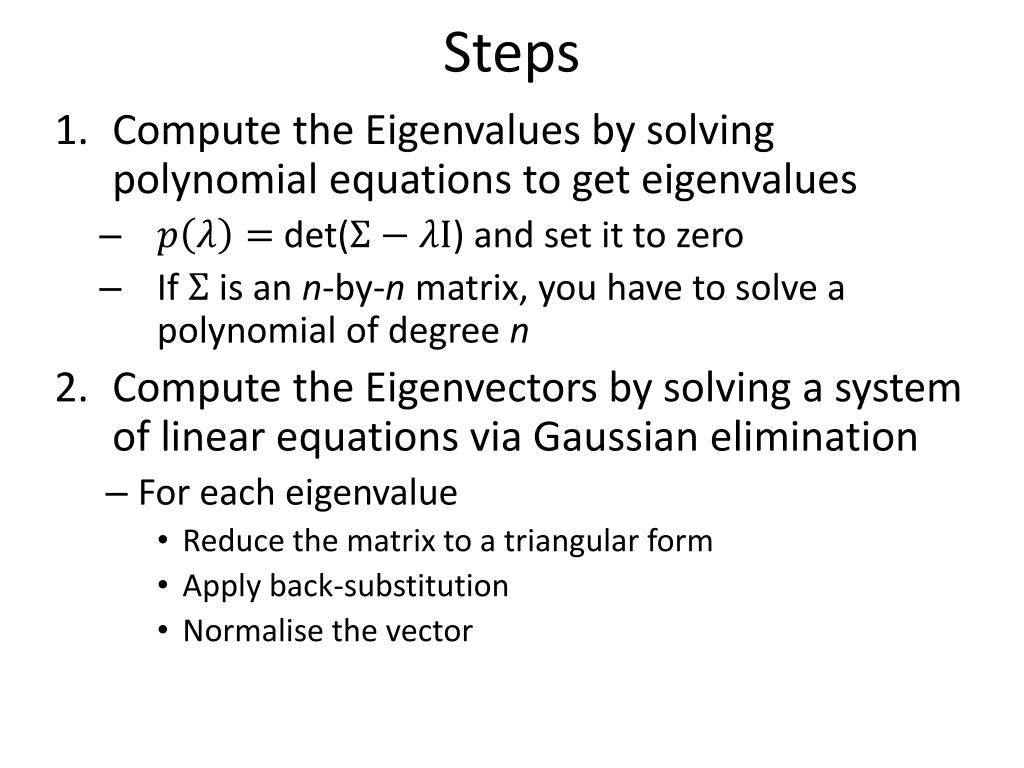 PPT Eigenvector and Eigenvalue Calculation PowerPoint Presentation