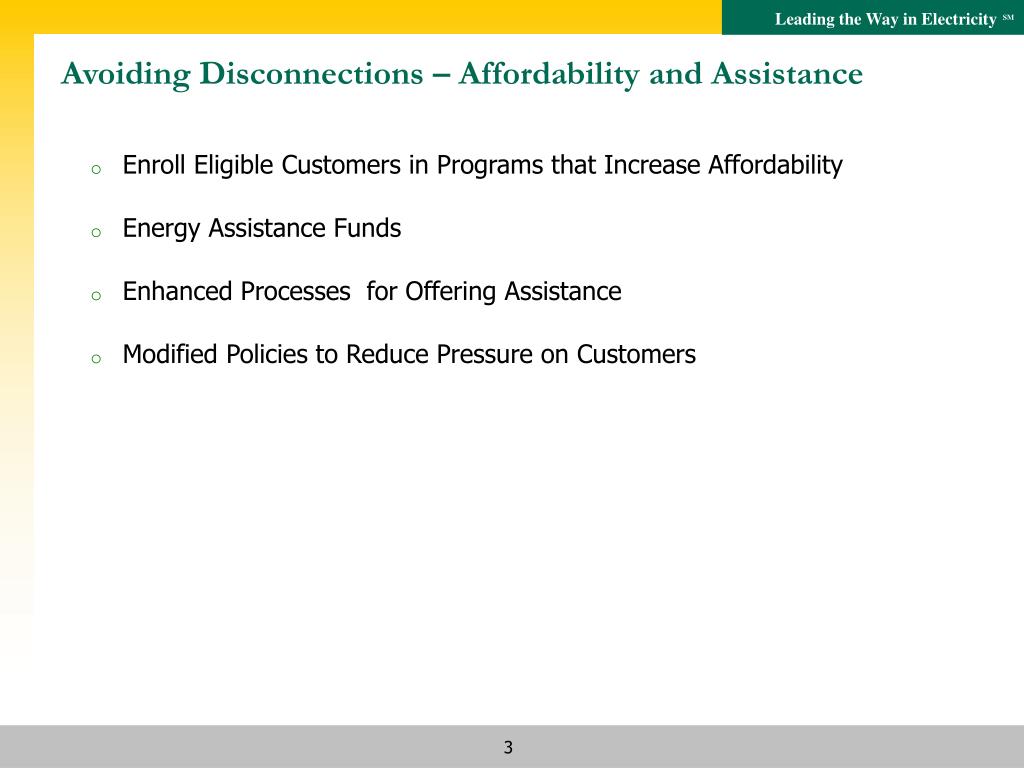 PPT Avoiding Disconnection Policy and Outreach PowerPoint