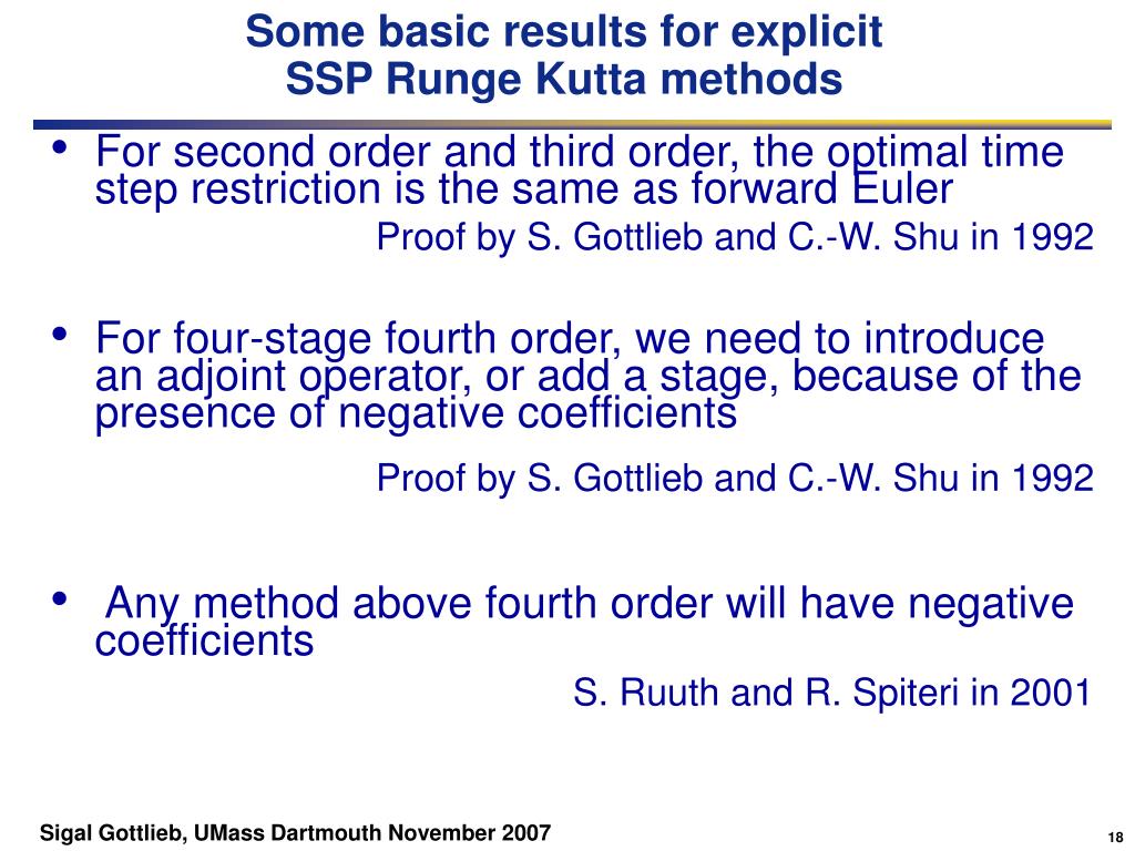 PPT STRONG STABILITY PRESERVING RUNGEKUTTA & MULTISTEP TIME